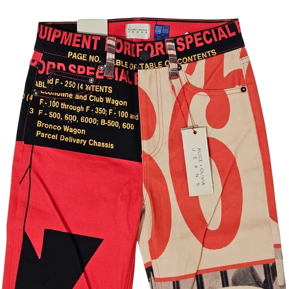 Alice + Olivia x Bronco Stacey Bell High Rise Jeans 26, 66 Photographic NWT - Picture 3 of 10